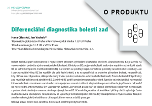 Reprint: Diferenciální diagnostika bolestí zad